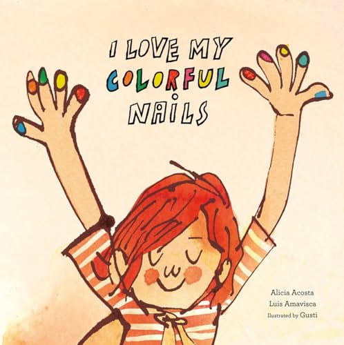 Book cover: child with brightly painted nails and raised arms.