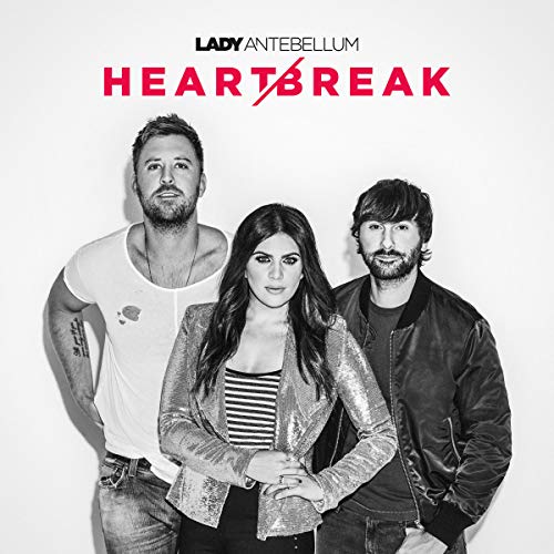 The music trio Lady Antebellum poses against a white background on their Heart Break album.