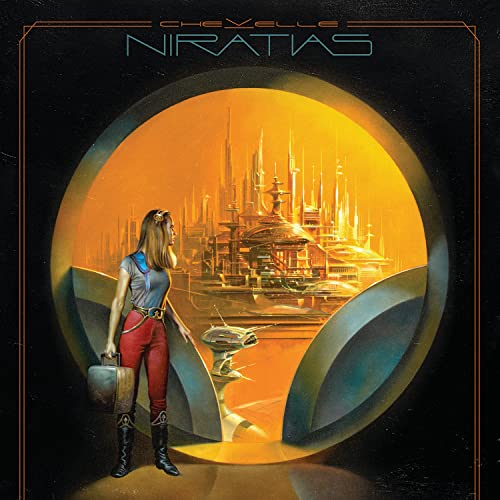 Chevelle’s “NIRATIAS” vinyl album cover: woman in futuristic cityscape.