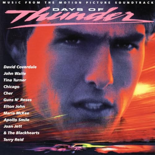 “Days of Thunder” soundtrack CD cover featuring Tom Cruise’s face.