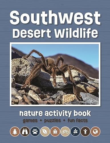 Book cover featuring a tarantula on rocks, titled "Southwest Desert Wildlife".