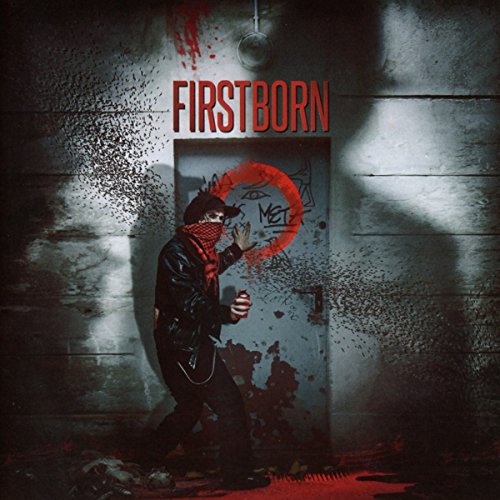 CD cover: masked figure spraying graffiti on a concrete wall.