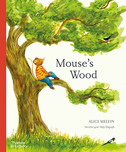 A book with a wooden or nature-themed cover featuring a mouse or woodland scene.