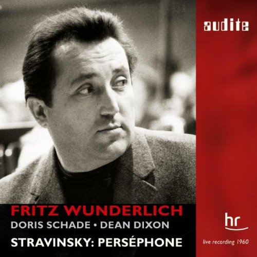 CD cover featuring black and white portrait of Fritz Wunderlich, red background.