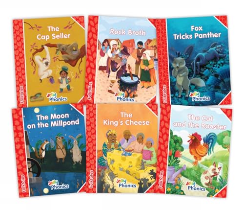 Jolly Phonics Folktales Red Readers (Level 1) Complete Set (1-6) : in Precursive Letters (British English edition)