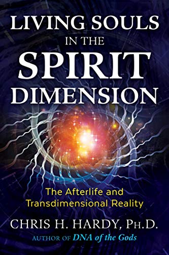Book cover with glowing orb and text: "Living Souls in the Spirit Dimension.