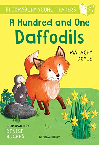 Book cover featuring a fox, mole, daffodils, and illustrated text.