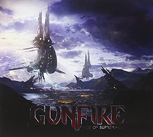 CD cover art: futuristic cityscape with large, ornate structures and “GUNFIRE” text.