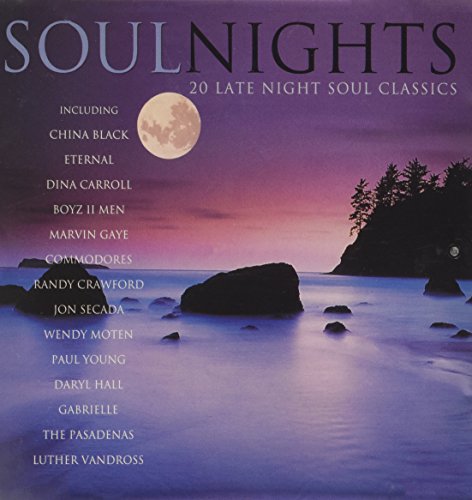 CD cover for “Soul Nights” featuring a moonlit seascape and artist names.