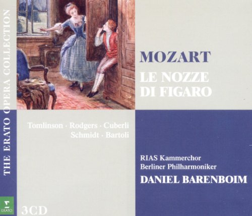 CD cover for Mozart’s *Le Nozze Di Figaro* opera with figures in period dress.