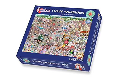 Mike Jupp Jigsaw Puzzles - I Love Wedding - 1000 Piece Jigsaw Puzzle For Adults | Made In Britain | 66cm X 50cm