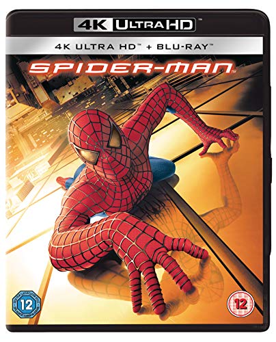 Spider-Man Blu-ray cover featuring the superhero in a dynamic pose.