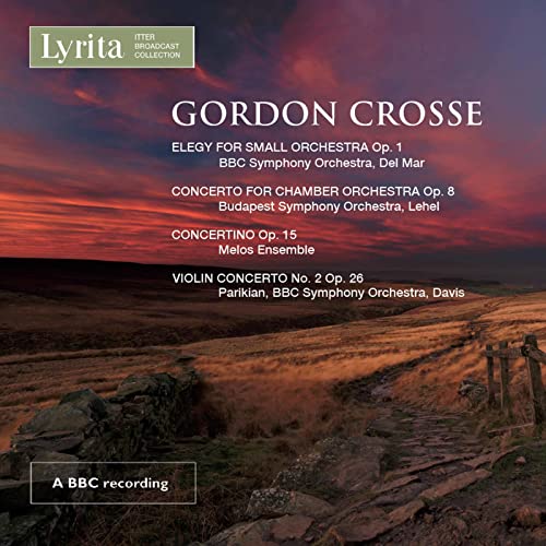 CD cover for Gordon Crosse compositions with a landscape image.