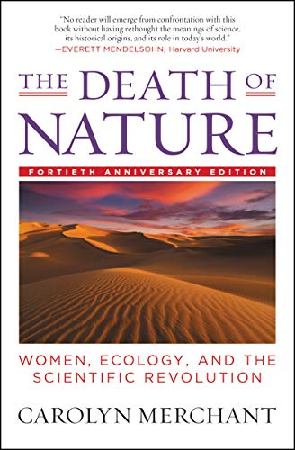 Book cover featuring The Death of Nature title over a desert landscape at sunset.