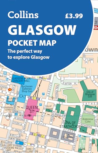 Collins Glasgow Pocket Map cover showing street map detail and price.