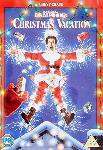 Movie poster for "National Lampoon's Christmas Vacation" featuring Chevy Chase as Santa.