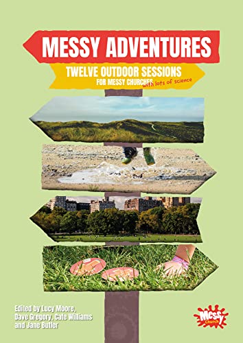 Book cover titled Messy Adventures featuring a signpost with outdoor nature scenes on signs.