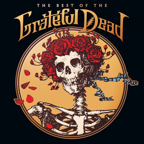 Grateful Dead album cover: skull with roses and a skeletal figure.