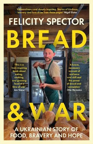 Book cover: baker with bread, titled “Bread and War,” Ukrainian story.