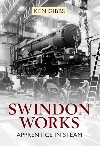 Vintage book cover depicting a steam locomotive in a workshop with workers.