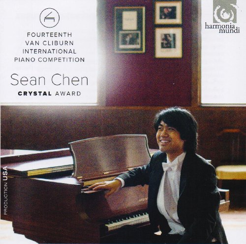 Sean Chen, pianist, in formal wear seated at a grand piano.