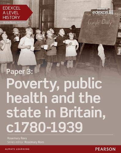 History textbook cover depicting children receiving food, titled “Poverty, public health…”