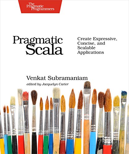 Book cover: "Pragmatic Scala" with paintbrushes on a white background.