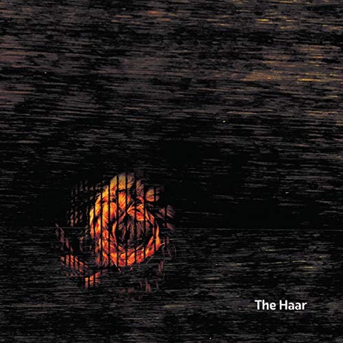 CD cover for "The Haar" featuring a blurred, fiery face in a cage.
