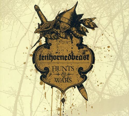 CD cover with a sketched helmet, sword, and rose in a shield shape.