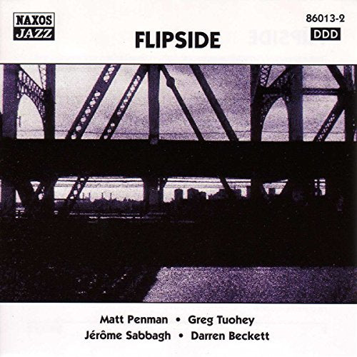 CD cover for “FLIPSIDE” jazz compilation, featuring a bridge image.