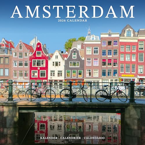 Amsterdam 2026 Calendar | Square Wall Calendar | Travel Gift | Plastic Free Packaging | by Avonside Publishing [Calendar] Avonside Publishing Ltd