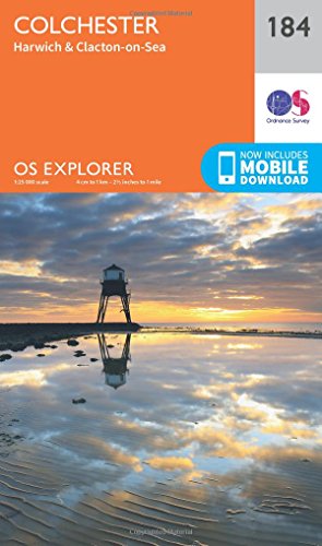 Colchester Map | Harwich & Clacton-on-Sea | Ordnance Survey | OS Explorer Map 184 | England | Walks | Hiking | Maps | Adventure