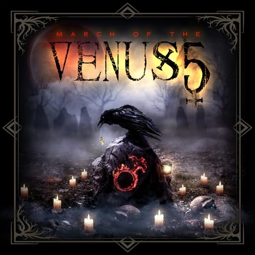 CD cover: dark landscape with a raven, candles, and glowing text.