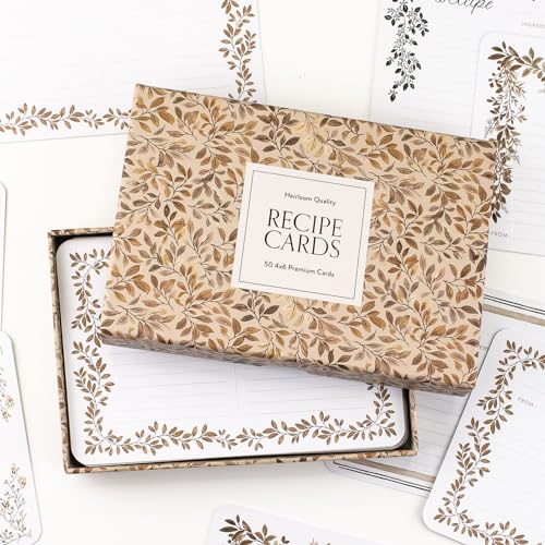 Recipe Cards: 50 Beautifully-designed 4x6 Recipe Cards