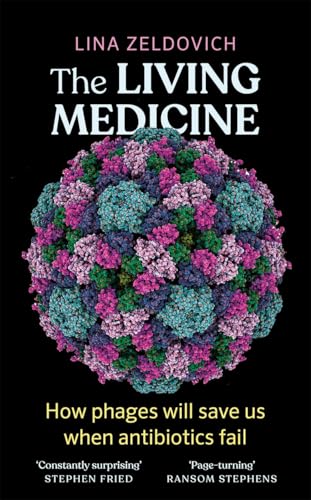 Book cover of The Living Medicine featuring a colorful, spherical virus-like structure on black.