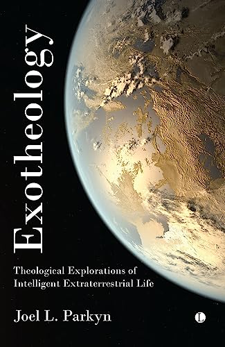 Book cover: “Exotheology” with a planet image and white text.