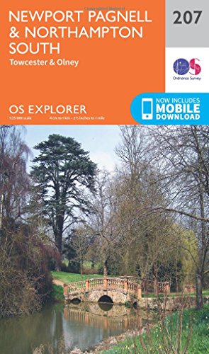 Newport Pagnell & Northampton South Map | Towcester & Olney | Ordnance Survey | OS Explorer Map 207 | England | Walks | Hiking | Maps | Adventure