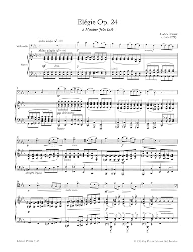 Elegie Op. 24 and Sicilienne Op. 78 for Cello and Piano