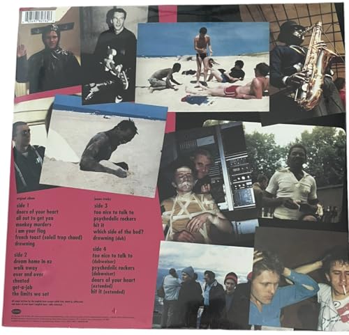 Record album back cover with collage of black and white photos.