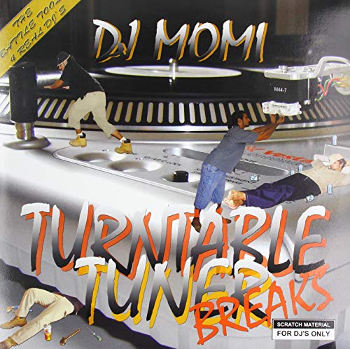 Album cover featuring DJ Momi at turntables with figures in motion.