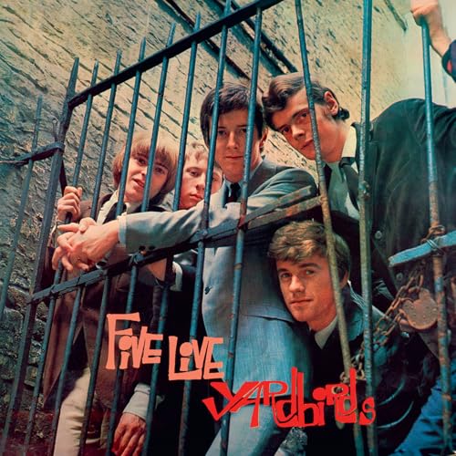 The Yardbirds posing behind a metal gate with the album title in red text.