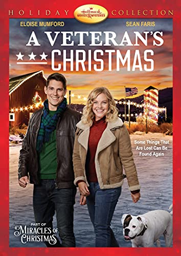 DVD cover for "A Veteran's Christmas" featuring a couple and a dog.