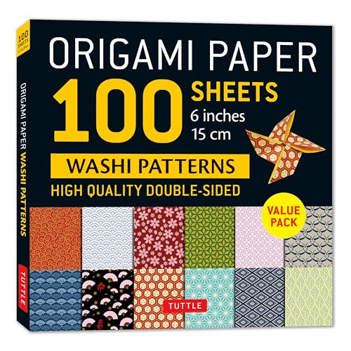 Origami Paper 100 sheets Washi Patterns 6" (15 cm) : Double-Sided Origami Sheets Printed with 12 Different Patterns (Instructions for Projects Included)