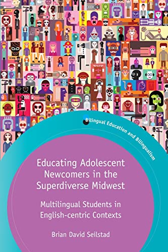 Book cover with diverse illustrated figures and title about newcomer education.
