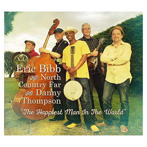CD cover featuring a bluegrass band posing outdoors in a field.