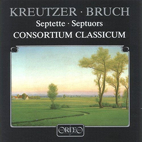 CD cover: landscape painting with trees over a green field.