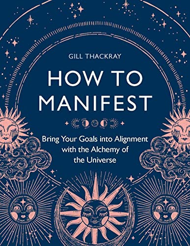 Book cover with celestial illustrations of suns, moons, and stars on a dark blue background.