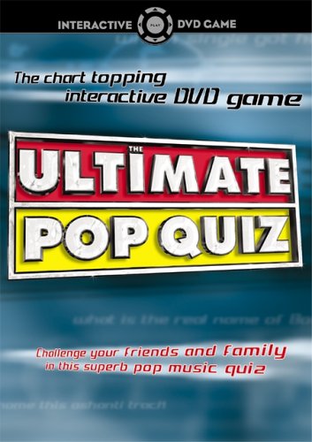 DVD case for "Ultimate Pop Quiz" game with bold red and yellow text.