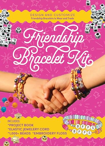 Friendship Bracelet Kit : Design and Customize Friendship Bracelets to Wear and Trade – Includes: Project Book, Elastic Jewelry Cord, 550 Beads, Embroidery Floss