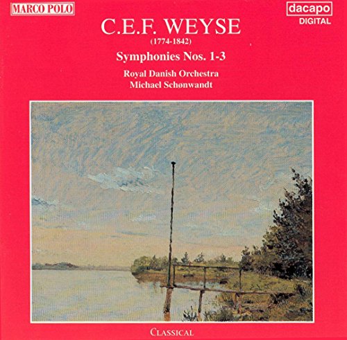 Red CD case for Weyse’s Symphonies Nos. 1-3 with landscape painting.